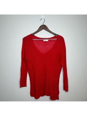 Reitmans Red Wide V Neck Pullover Sweater Large